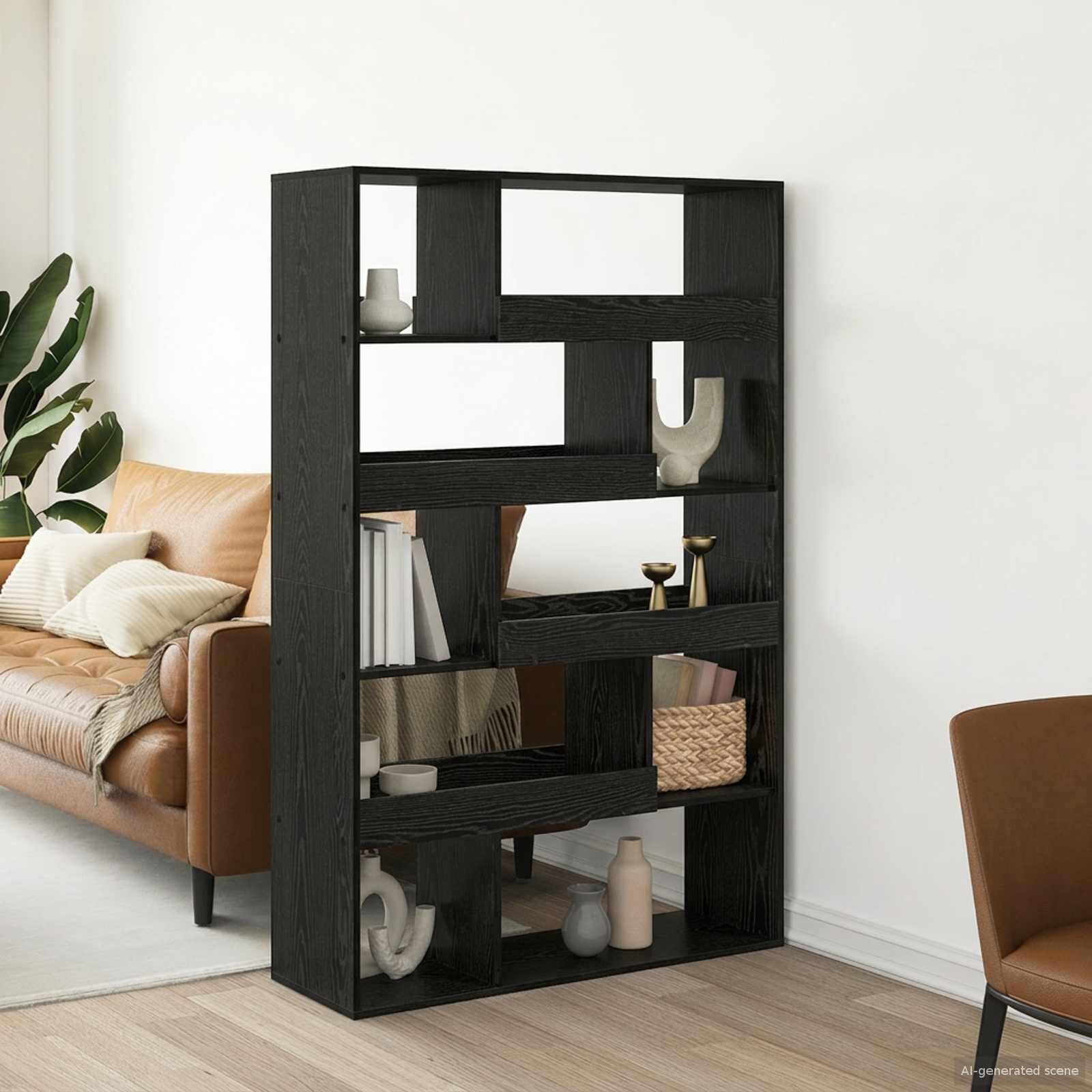 vidaXL Етажерка за книги 100 x 33 x 1565 см Инженерна дървесина
