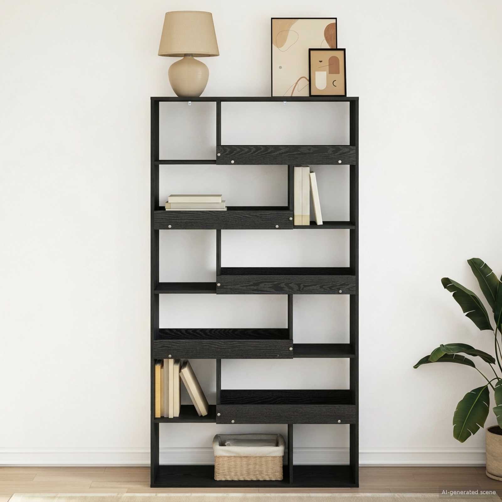 vidaXL Етажерка за книги 100 x 33 x 1565 см Инженерна дървесина