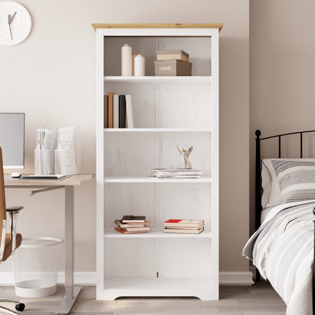 vidaXL Етажерка за книги BODO кафява 82x40x173 см бор масив 5 нива