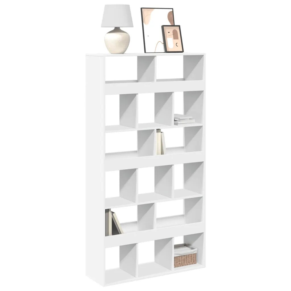 vidaXL Етажерка за книги бяла 100x33x1875 см инженерно дърво