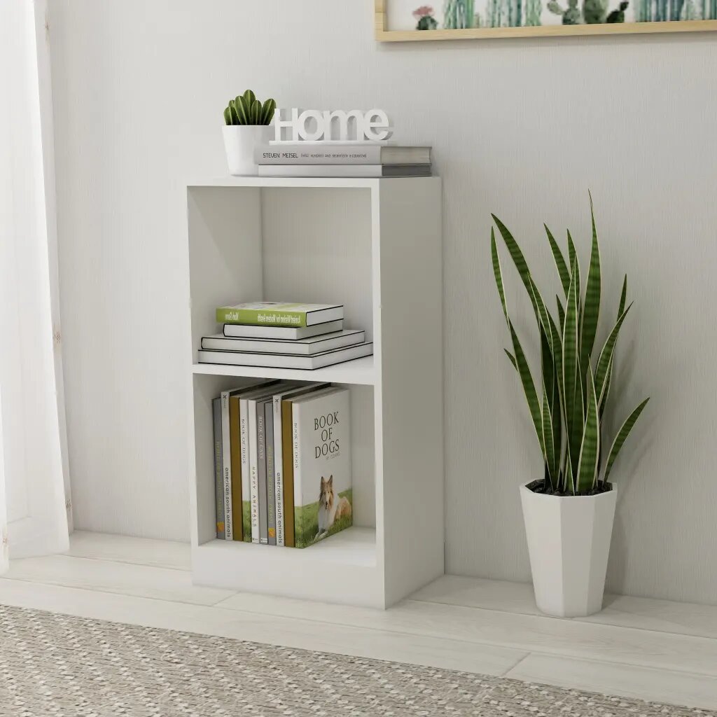 vidaXL Етажерка за книги бяла 40x24x75 см инженерно дърво