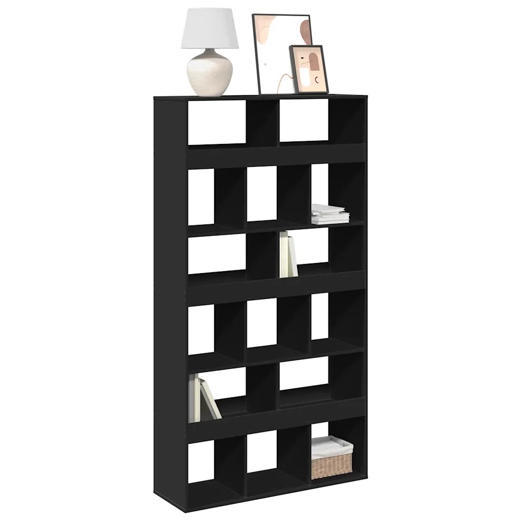 vidaXL Етажерка за книги черна 100x33x1875 см инженерно дърво