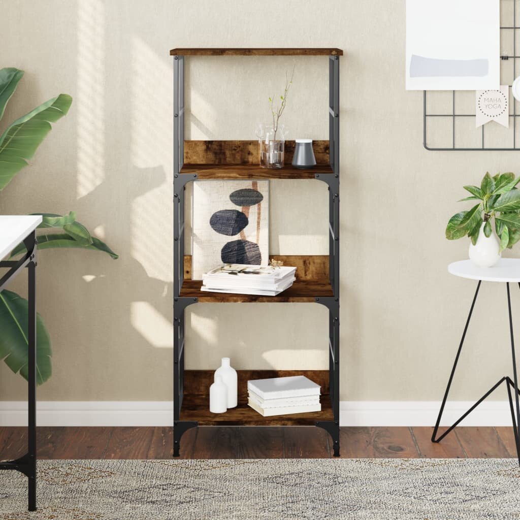 vidaXL Етажерка за книги опушен дъб 50x33x1175 см инженерно дърво