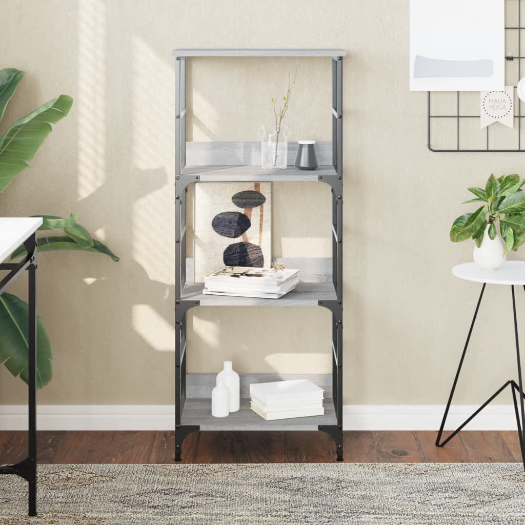 vidaXL Етажерка за книги сив сонома 50x33x1175 см инженерно дърво
