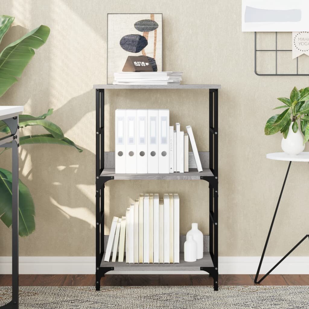 vidaXL Етажерка за книги сив сонома 50x33x82 см инженерно дърво