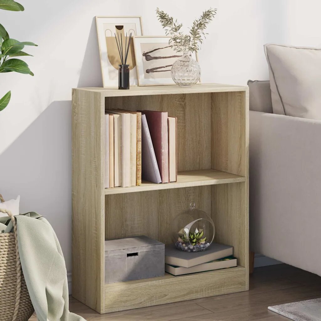 vidaXL Етажерка за книги сонома дъб 60x24x76 см инженерно дърво