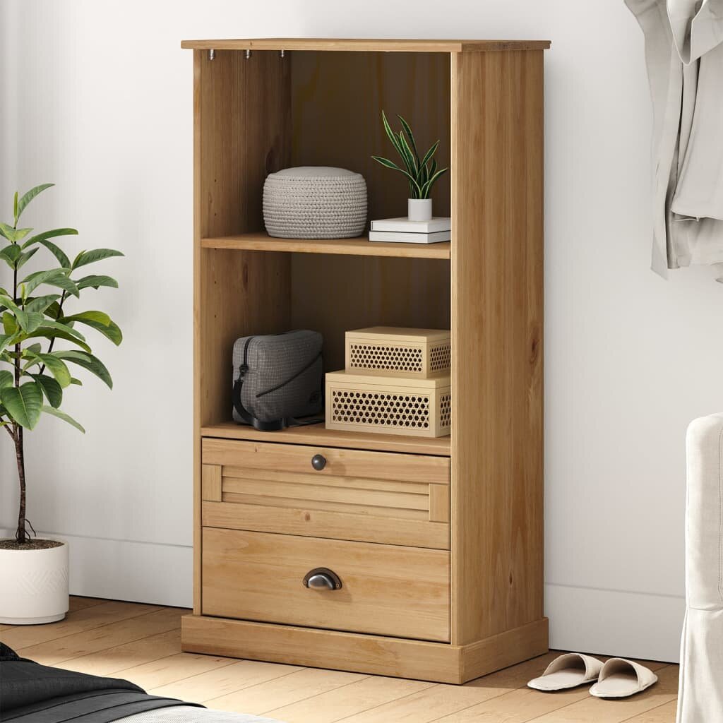 vidaXL Етажерка за книги VIGO 60x35x1145 см бор масив