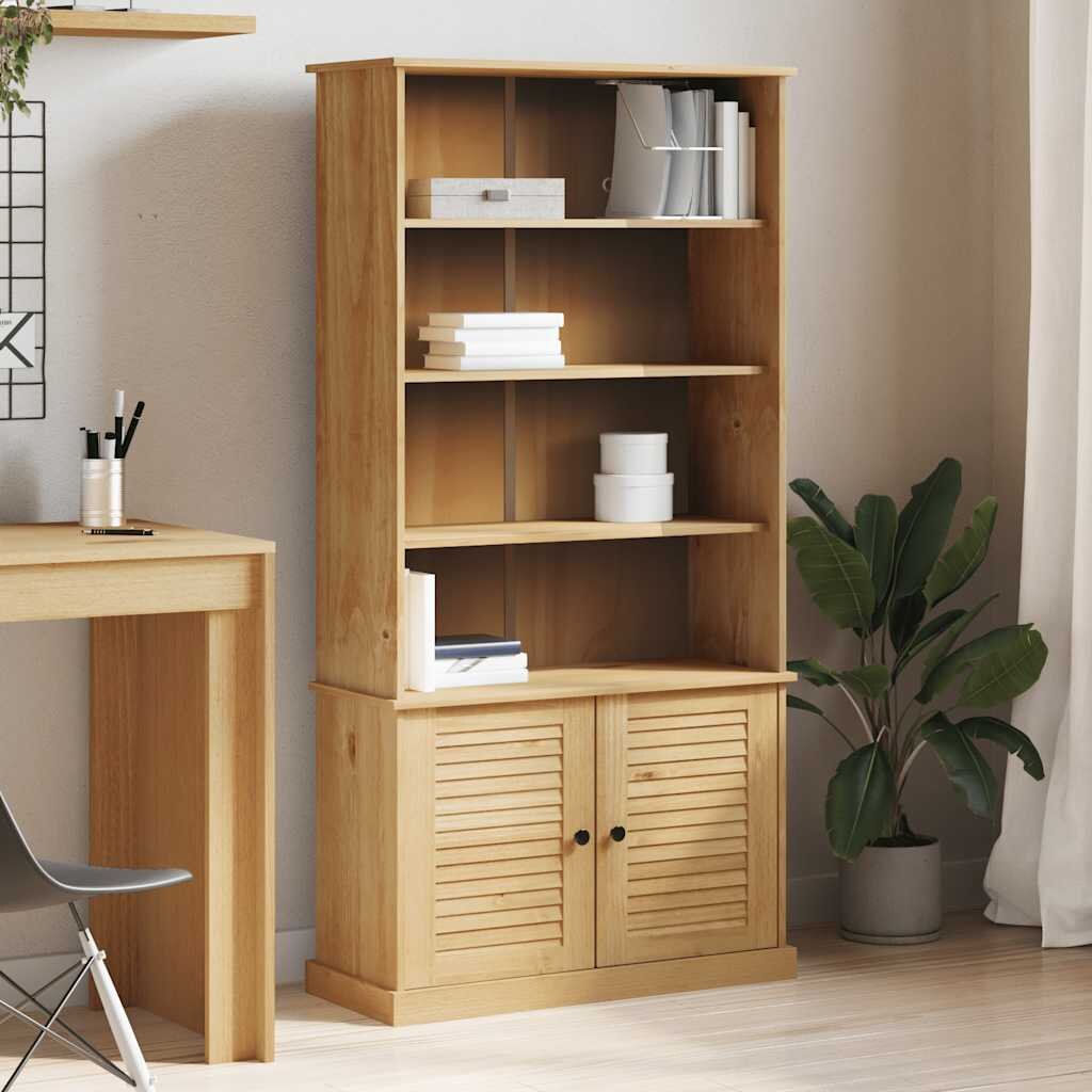 vidaXL Етажерка за книги VIGO 85x35x170 см бор масив