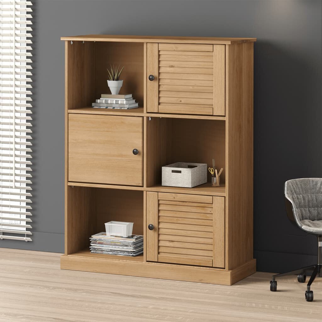 vidaXL Етажерка за книги VIGO 90x35x1145 см бор масив