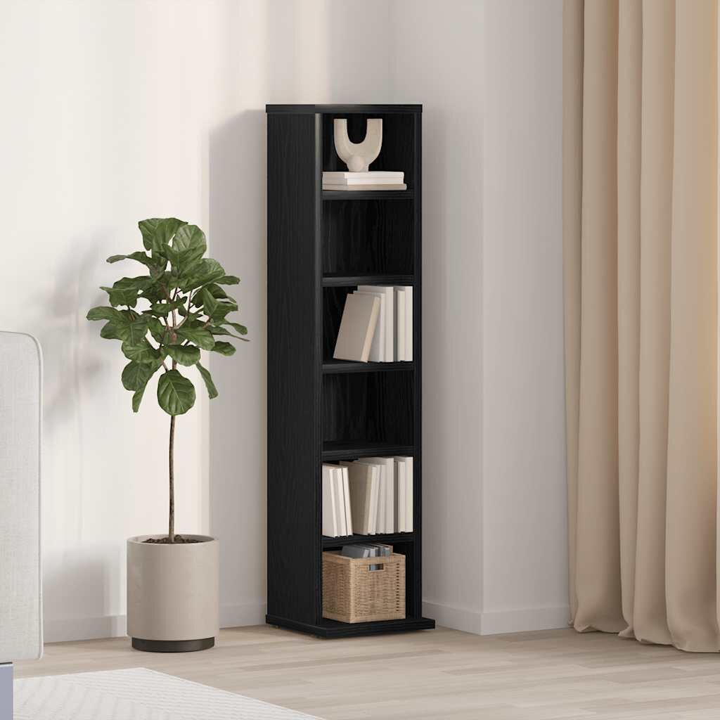 vidaXL Етажерка за компактдискове 21x20x88 см инженерно дърво