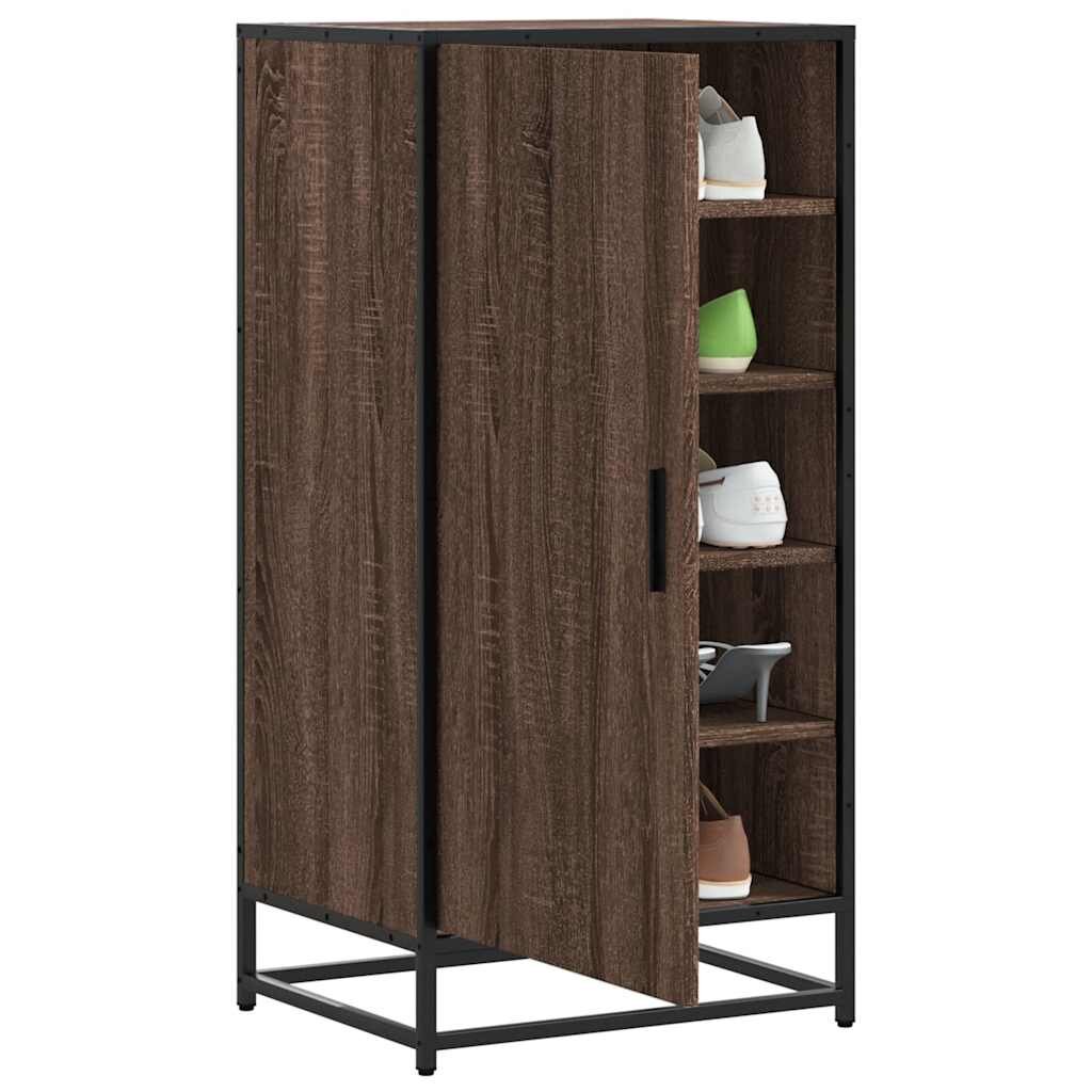 vidaXL Етажерка за обувки кафяво дъб 48x38x975 см инженерно дърво
