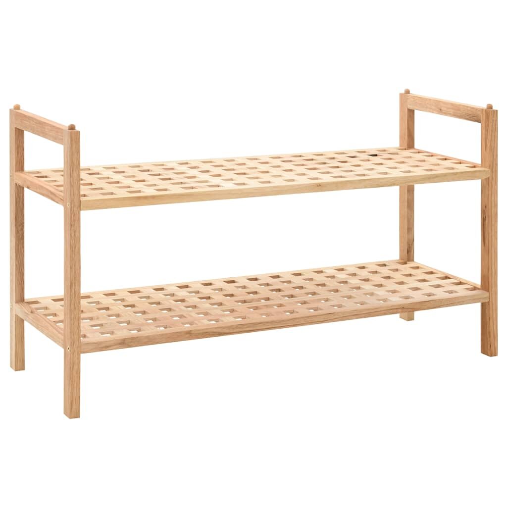 vidaXL Етажерка за обувки орехово дърво масив 69x26x40 cм