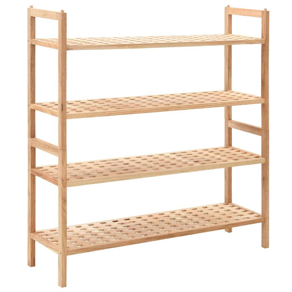 vidaXL Етажерка за обувки орехово дърво масив 69x26x81 cм
