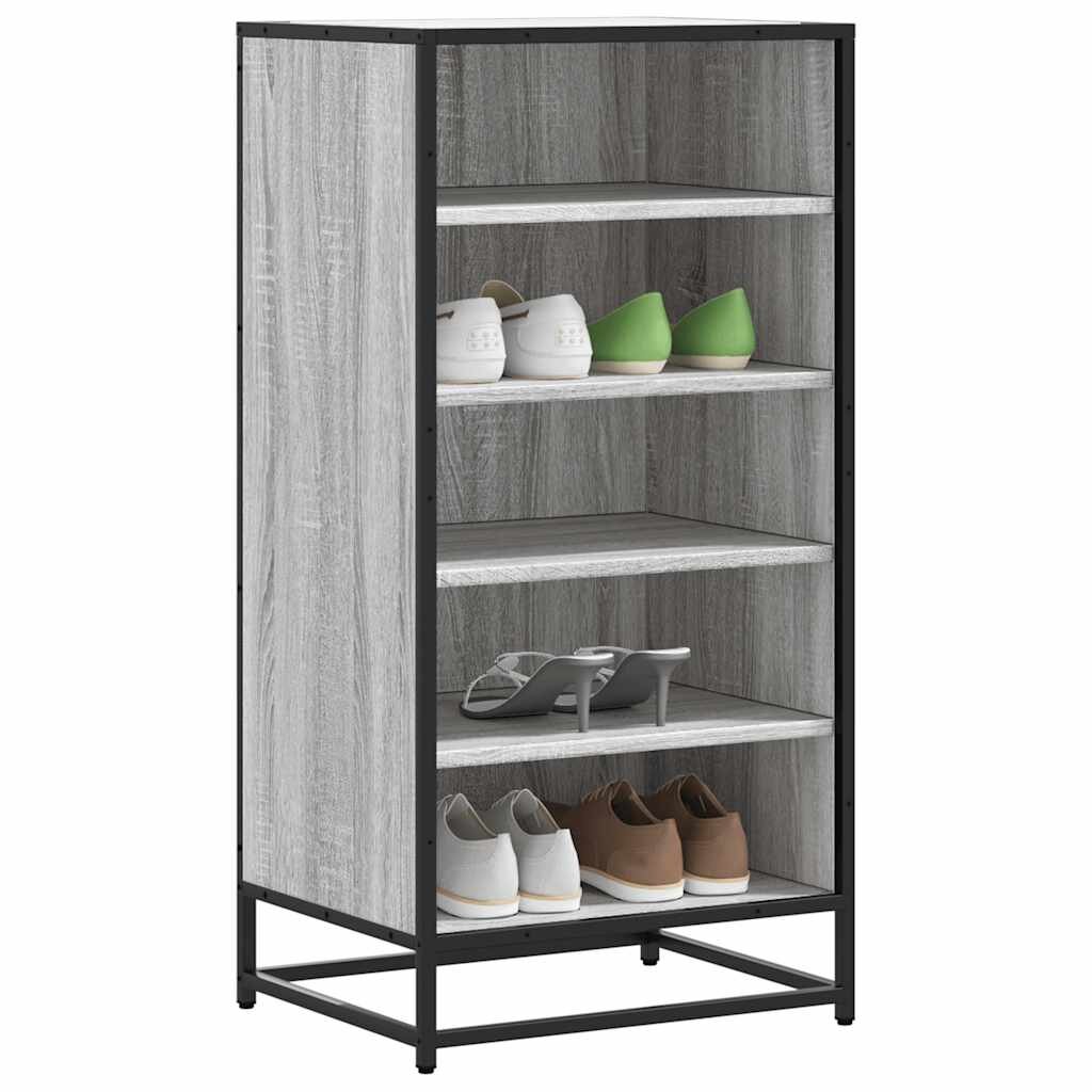 vidaXL Етажерка за обувки сив сонома 48x38x975 см инженерно дърво