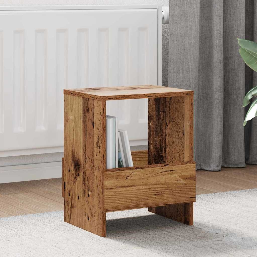 vidaXL Етажерка за списания 2 бр. Старо дърво 35 x 30 x 45 см