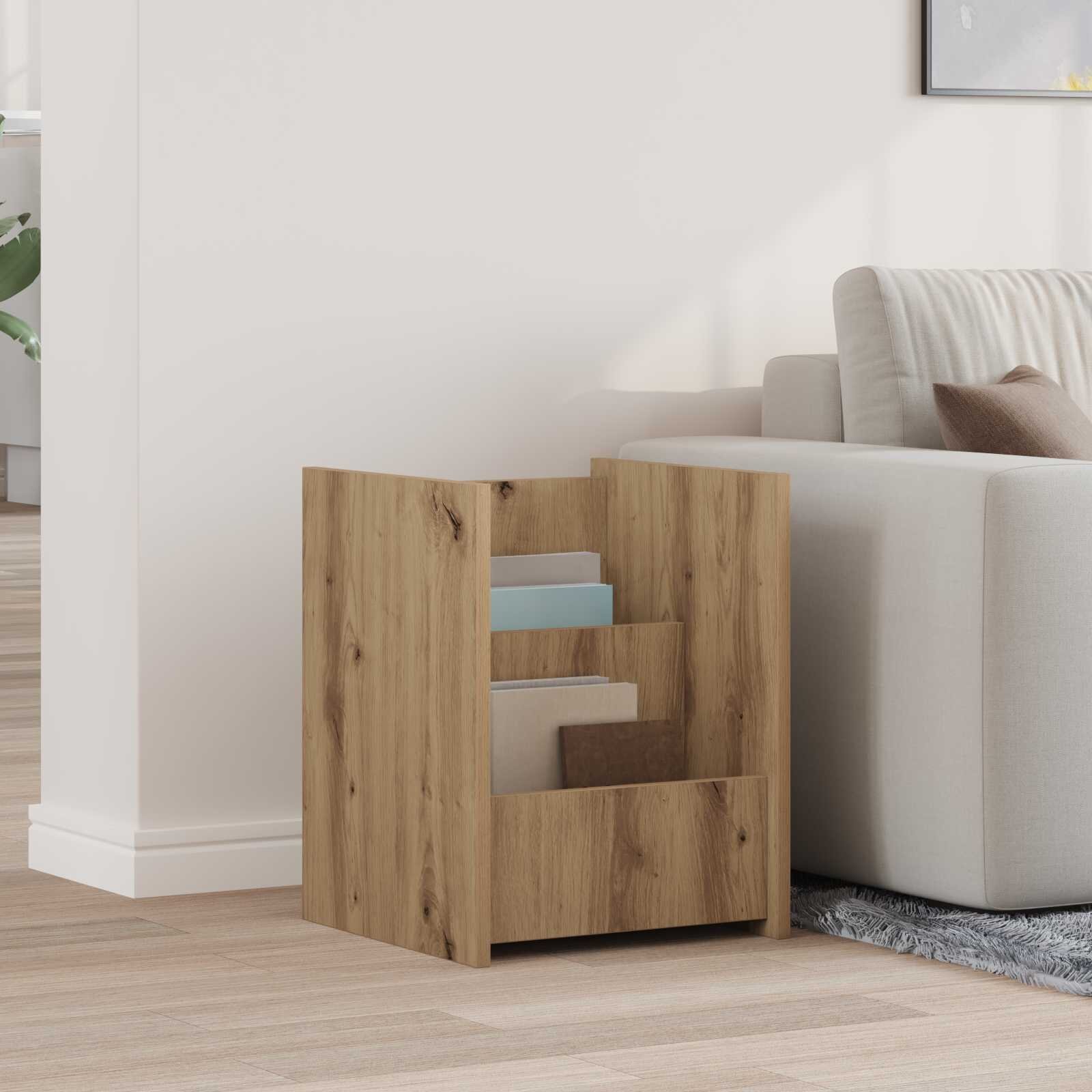 vidaXL Етажерка за списания Дъб 35 x 35 x 45 см Инженерна дървесина