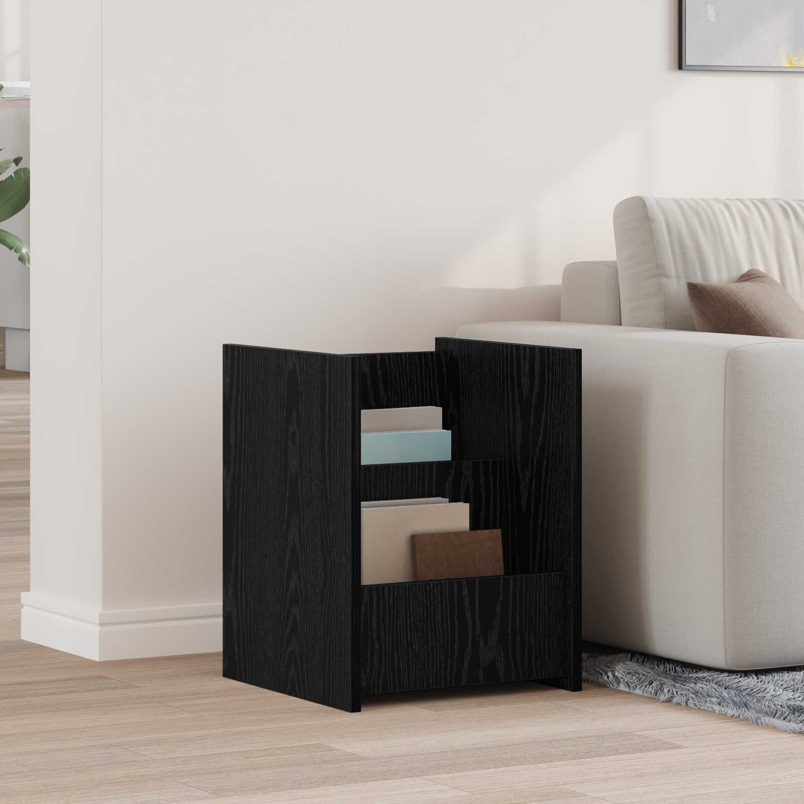 vidaXL Етажерка за списания с рафт Черния дъб 35 x 35 x 45 см
