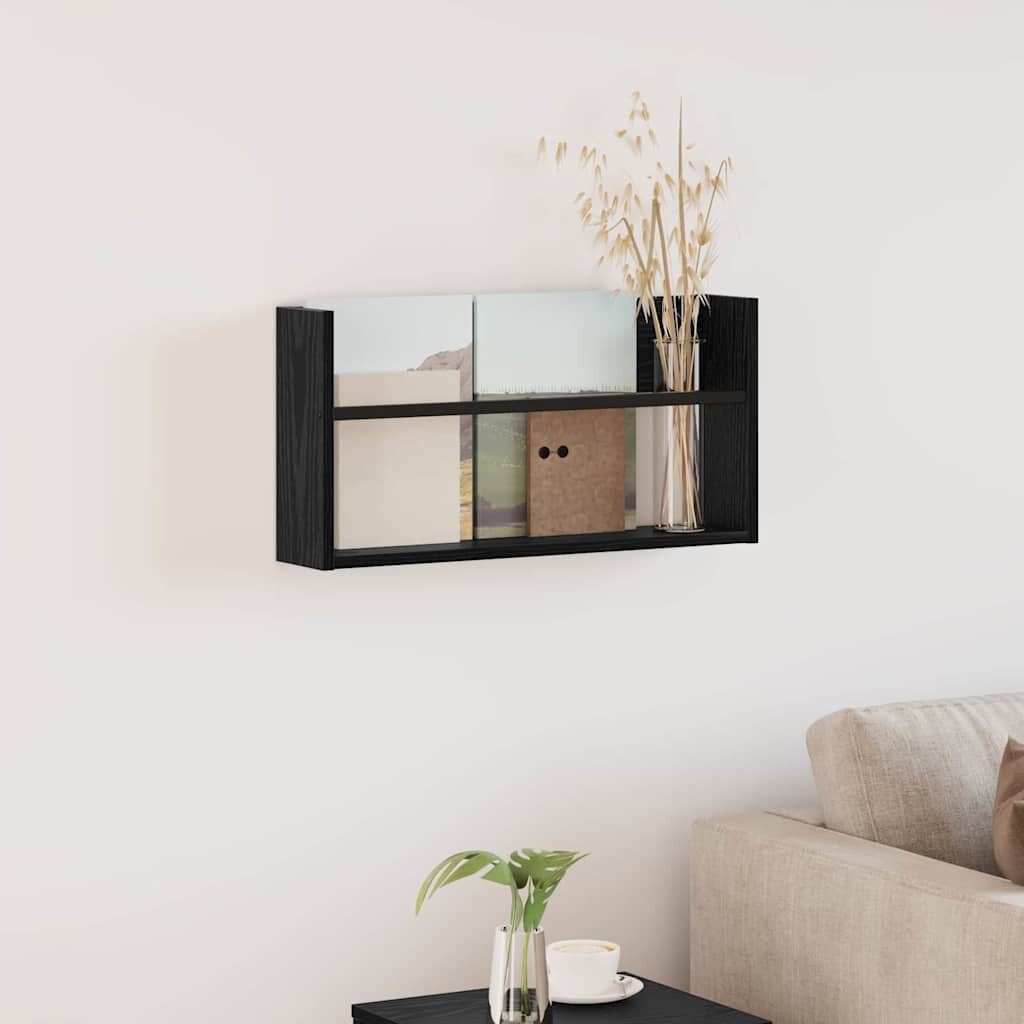 vidaXL Етажерка за списания с рафт Черния дъб 60 x 12 x 30 см