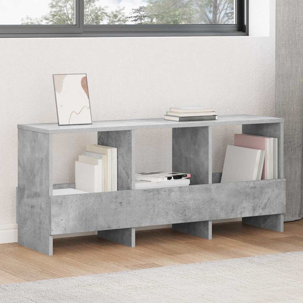 vidaXL Етажерка за списания Циментено сиво 102 x 30 x 45 см