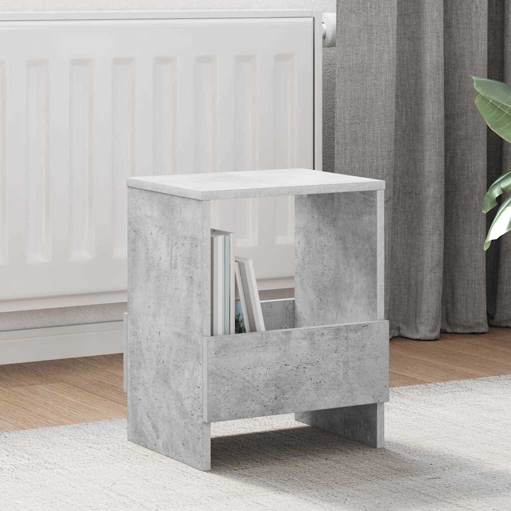 vidaXL Етажерка за списания Циментено сиво 35 x 30 x 45 см