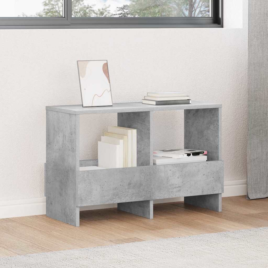 vidaXL Етажерка за списания Циментено сиво 685 x 30 x 45 см