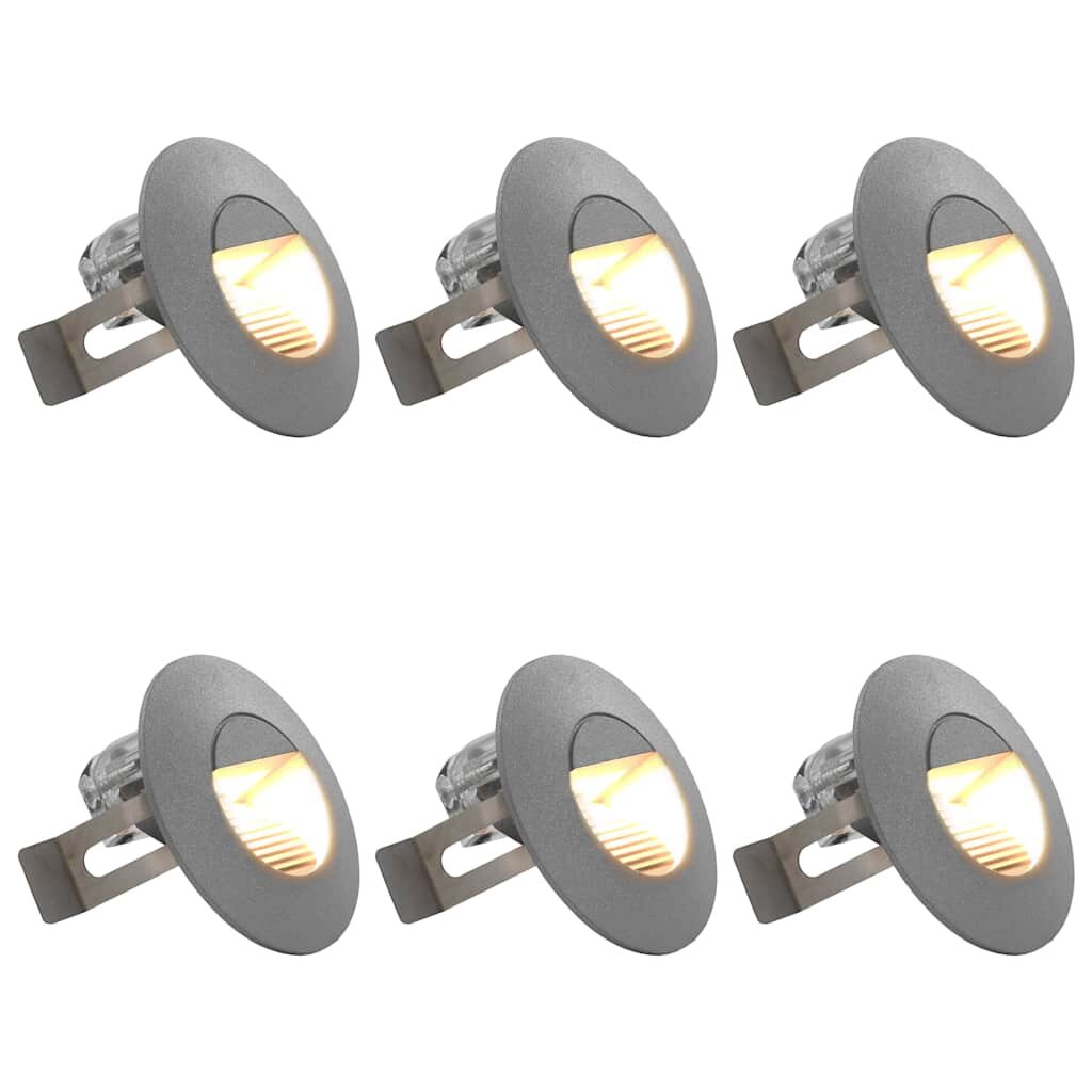 vidaXL Фасадни LED аплици 6 бр 2 W сребристи кръгли