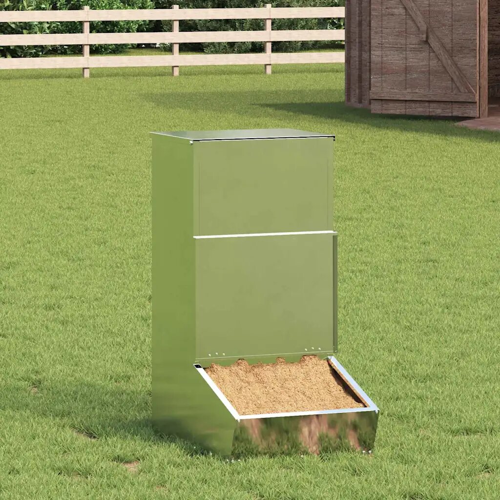 vidaXL Фидер за свине Сребрист 55 x 38 x 76 см 20 kg