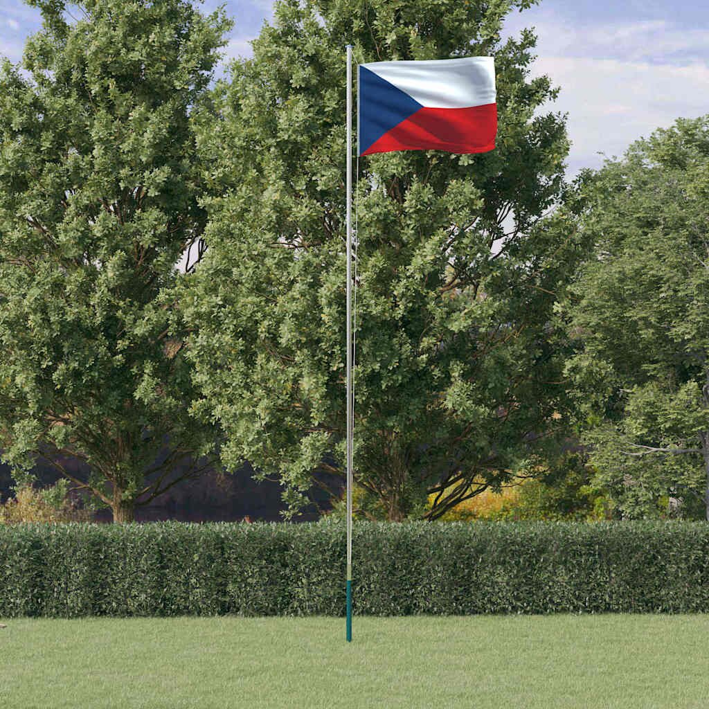 vidaXL Флаг на Чехия и стълб 608 м алуминий
