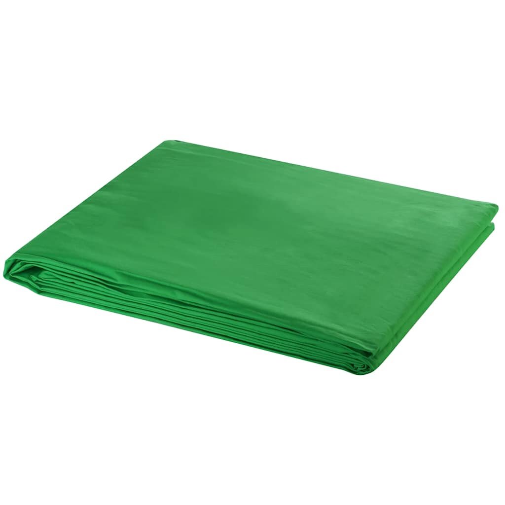 vidaXL Фотографски фон памук зелен без стойка 600x300 см Chroma Key