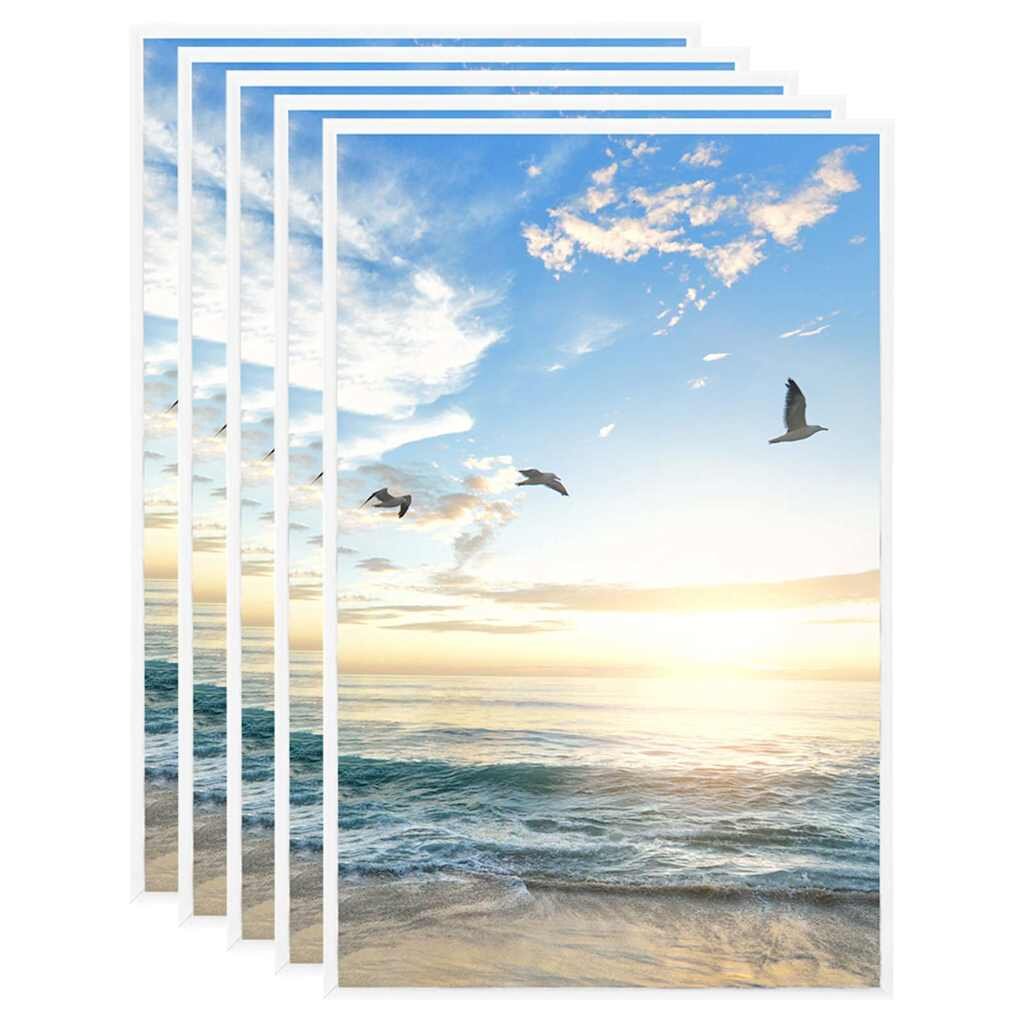 vidaXL Фоторамки за колаж 5 бр за стена/маса бели 13x18 см MDF