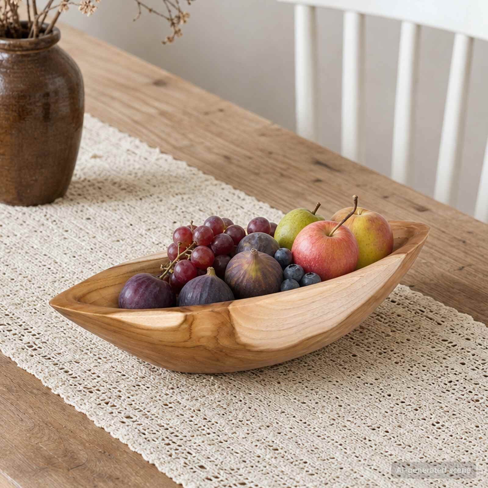 vidaXL Fruit Bowl JEPARA Teak Brown 46 x 16 x 11 cm