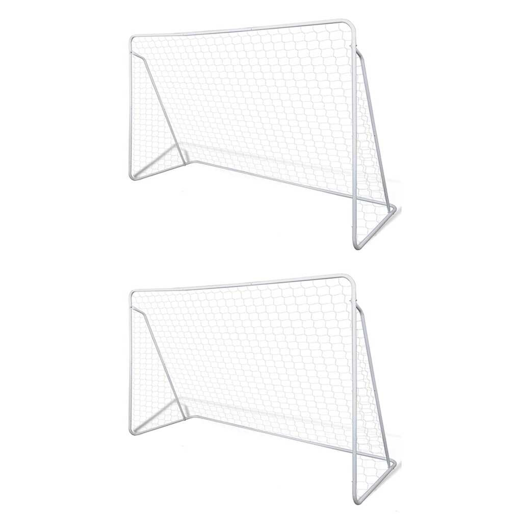 vidaXL Футболни врати с мрежи стомана 2 бр 240x90x150 см