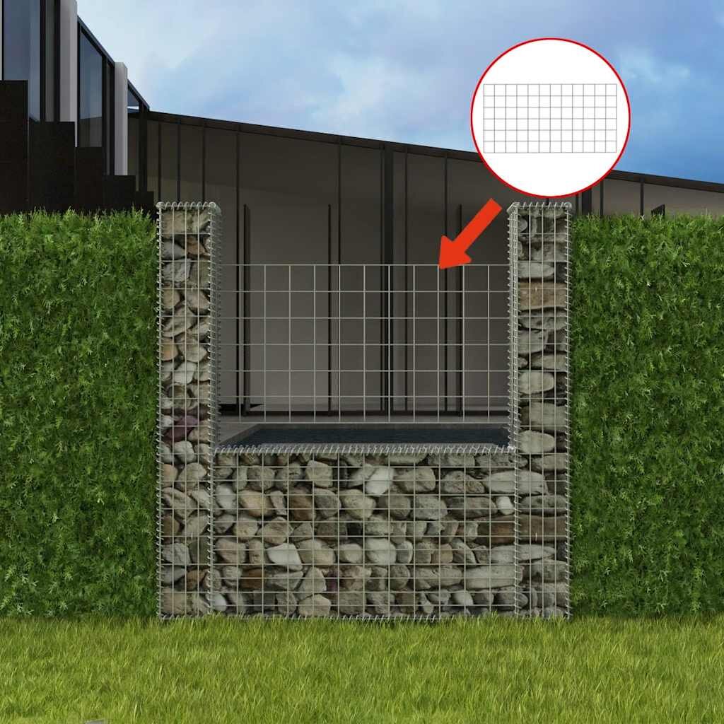 vidaXL Габион кошница U-форма поцинкована стомана 160x20x150 cм