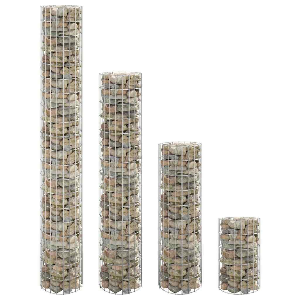 vidaXL Габион кръгли повдигнати лехи 4 бр Ø30x50/100/150/200 см