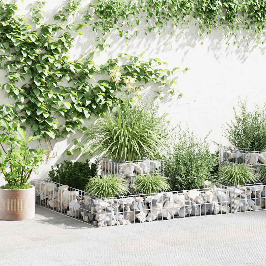 vidaXL Габион плантер поцинкована стомана 120x120x20 cм