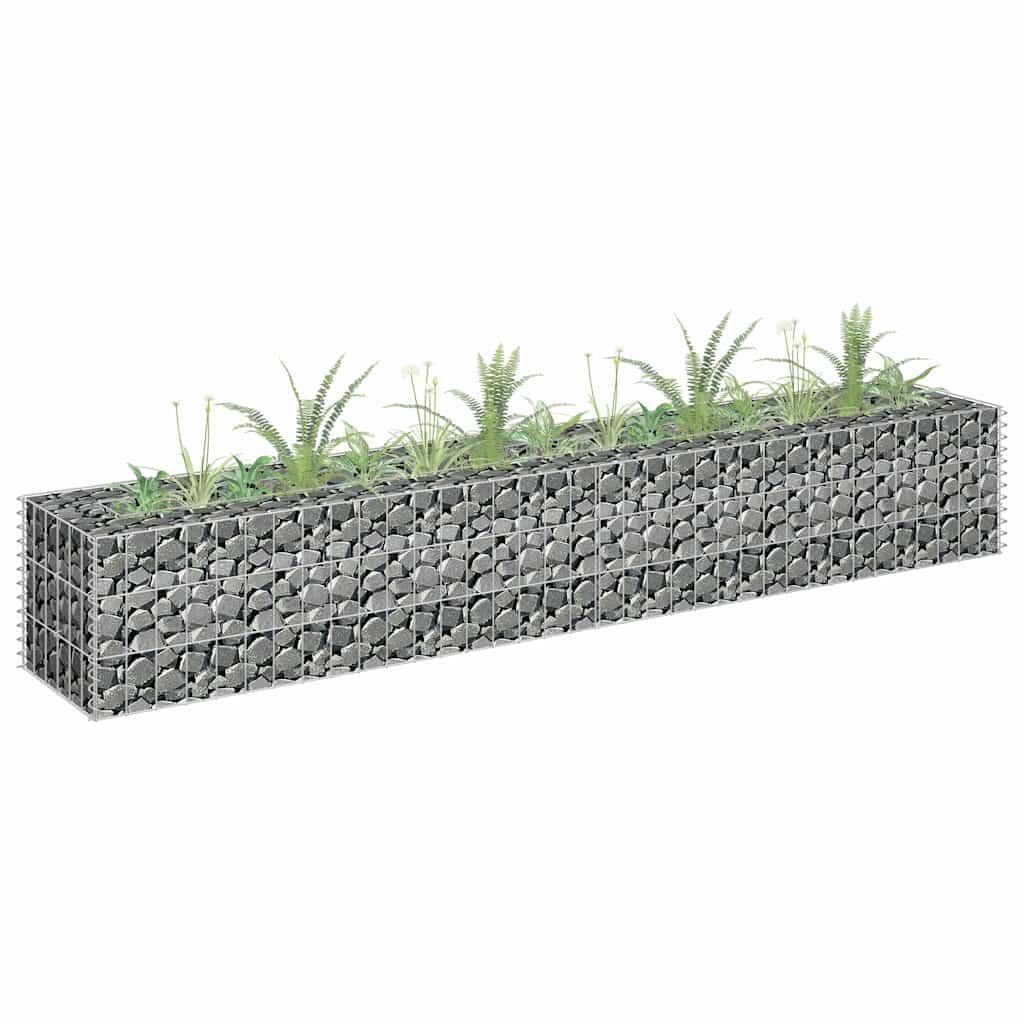 vidaXL Габион повдигната леха поцинкована стомана 180x30x30 cм