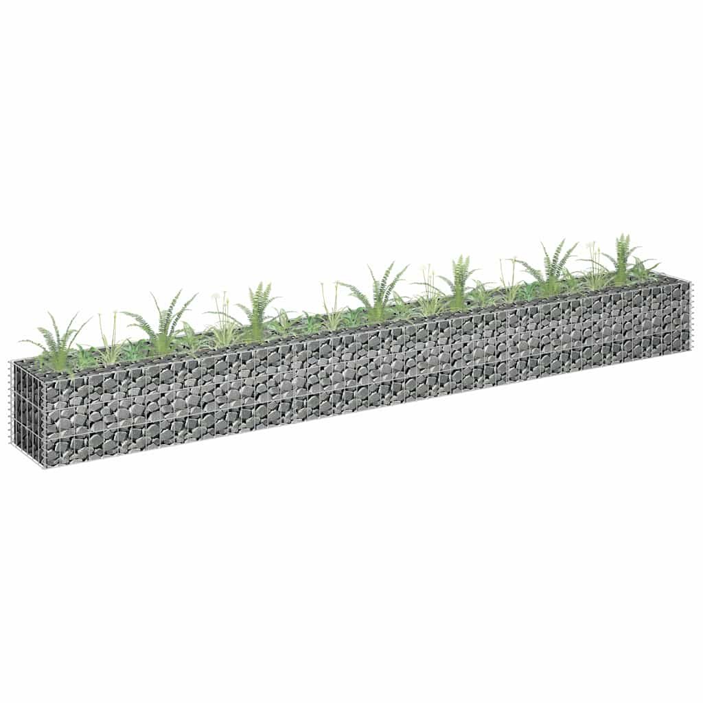 vidaXL Габион повдигната леха поцинкована стомана 270x30x30 cм