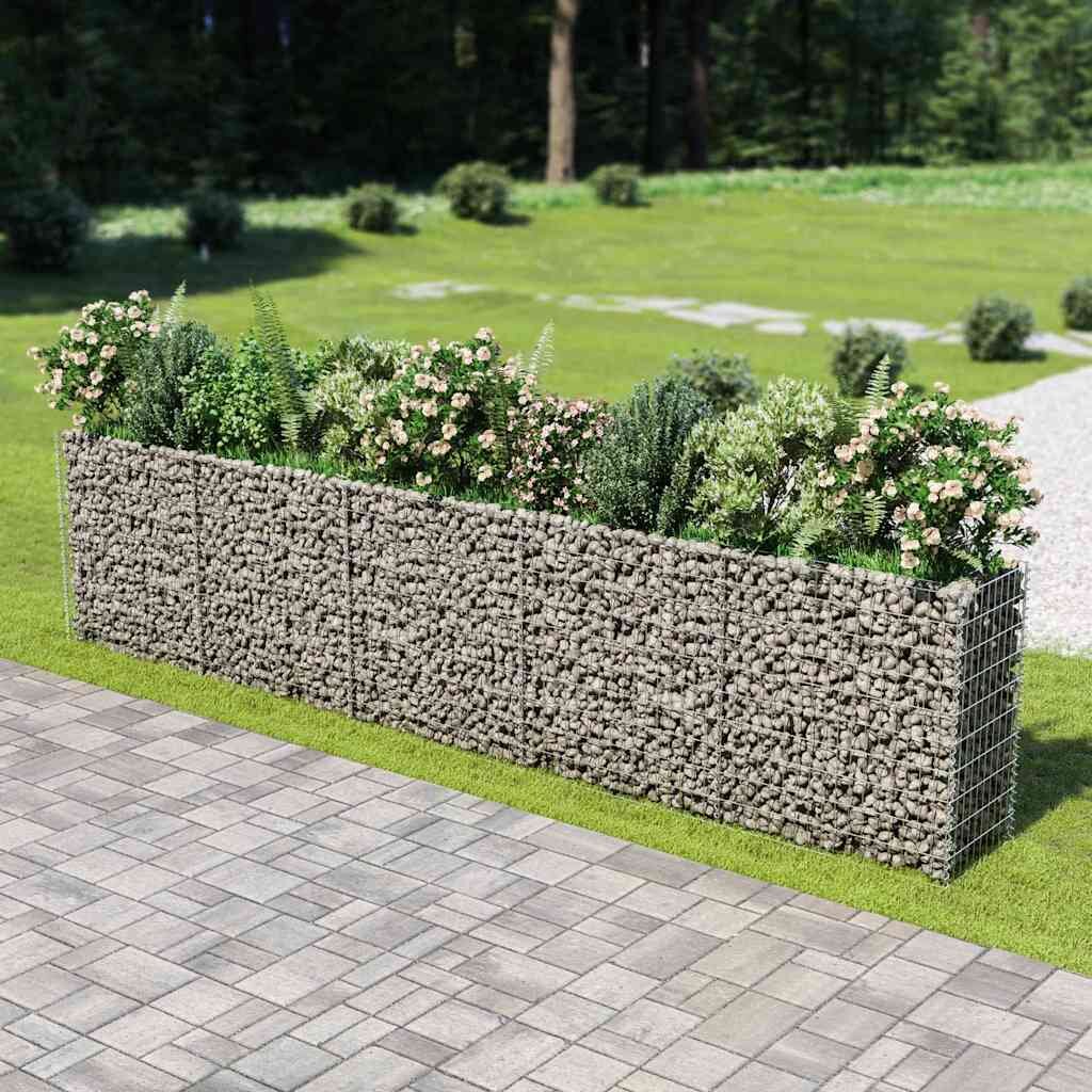 vidaXL Габион повдигната леха поцинкована стомана 450x50x100 cм