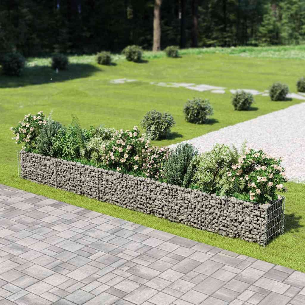vidaXL Габион повдигната леха поцинкована стомана 450x50x50 cм
