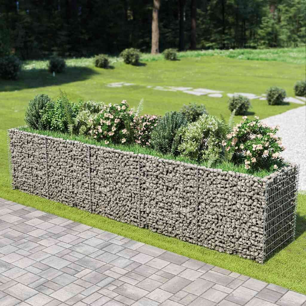 vidaXL Габион повдигната леха поцинкована стомана 450x90x100 cм