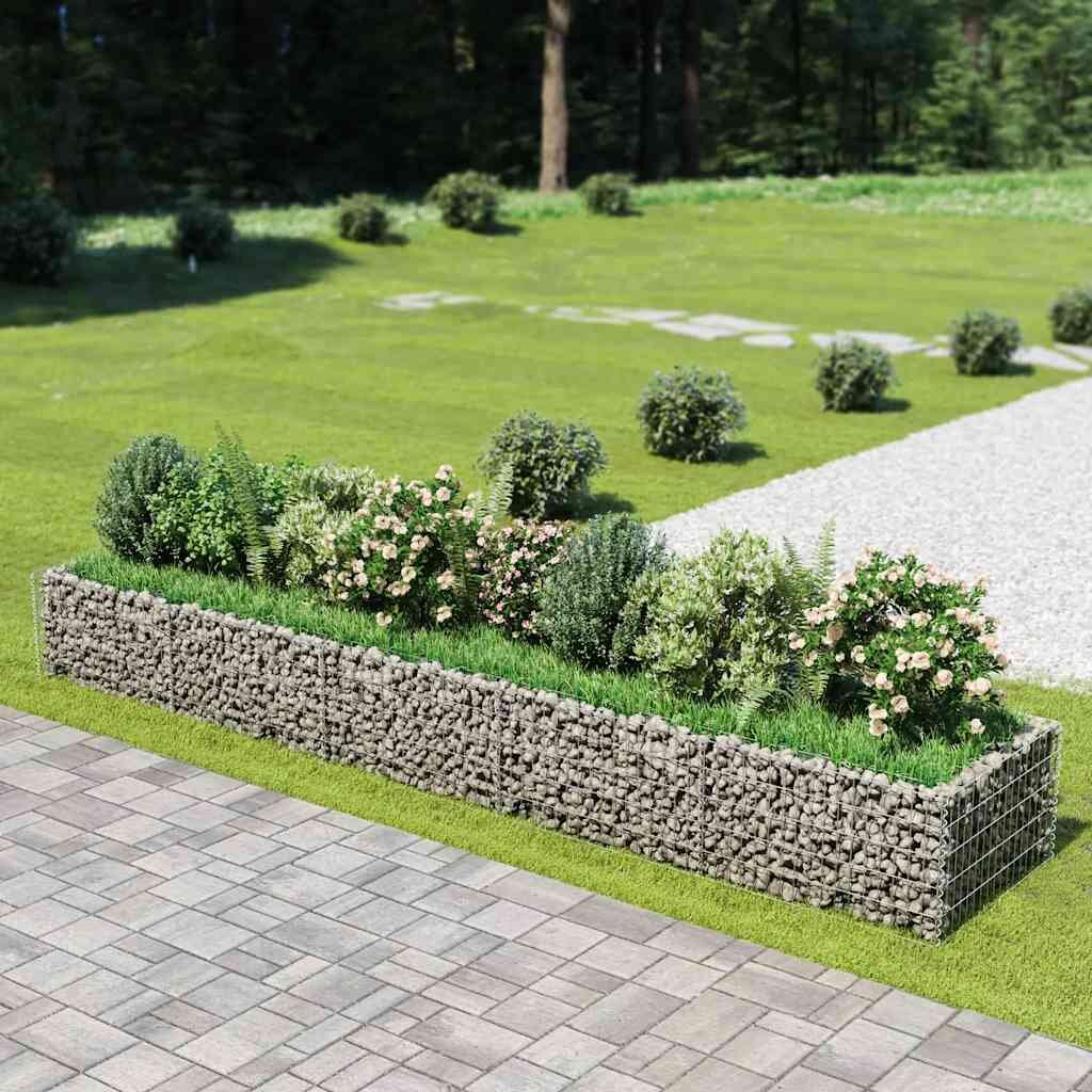 vidaXL Габион повдигната леха поцинкована стомана 450x90x50 cм