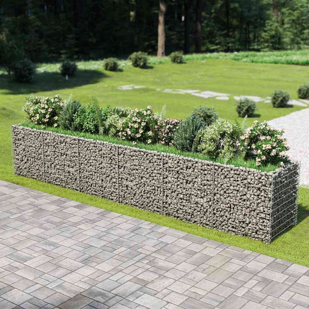 vidaXL Габион повдигната леха поцинкована стомана 540x90x100 cм