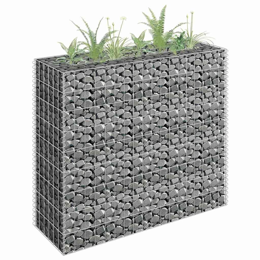 vidaXL Габион повдигната леха поцинкована стомана 90x30x90 cм