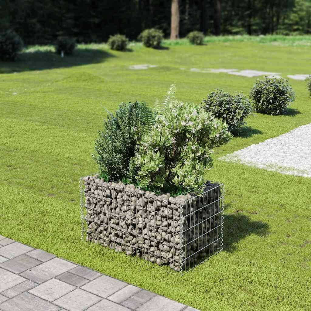 vidaXL Габион повдигната леха поцинкована стомана 90x50x50 cм
