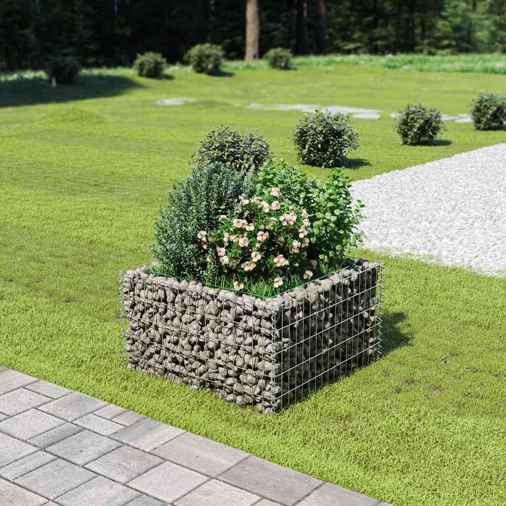 vidaXL Габион повдигната леха поцинкована стомана 90x90x50 cм