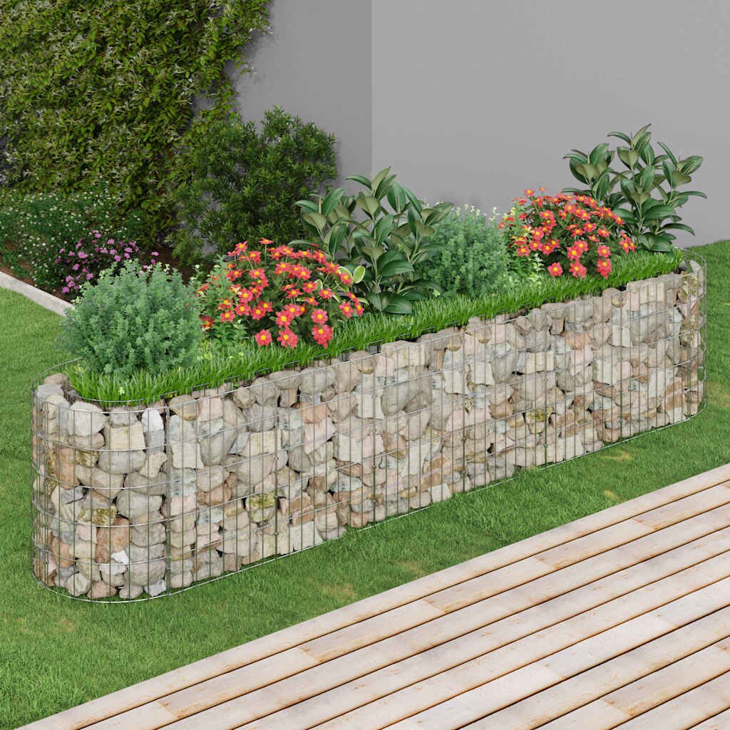 vidaXL Габион повдигната леха поцинковано желязо 260x50x50 cм