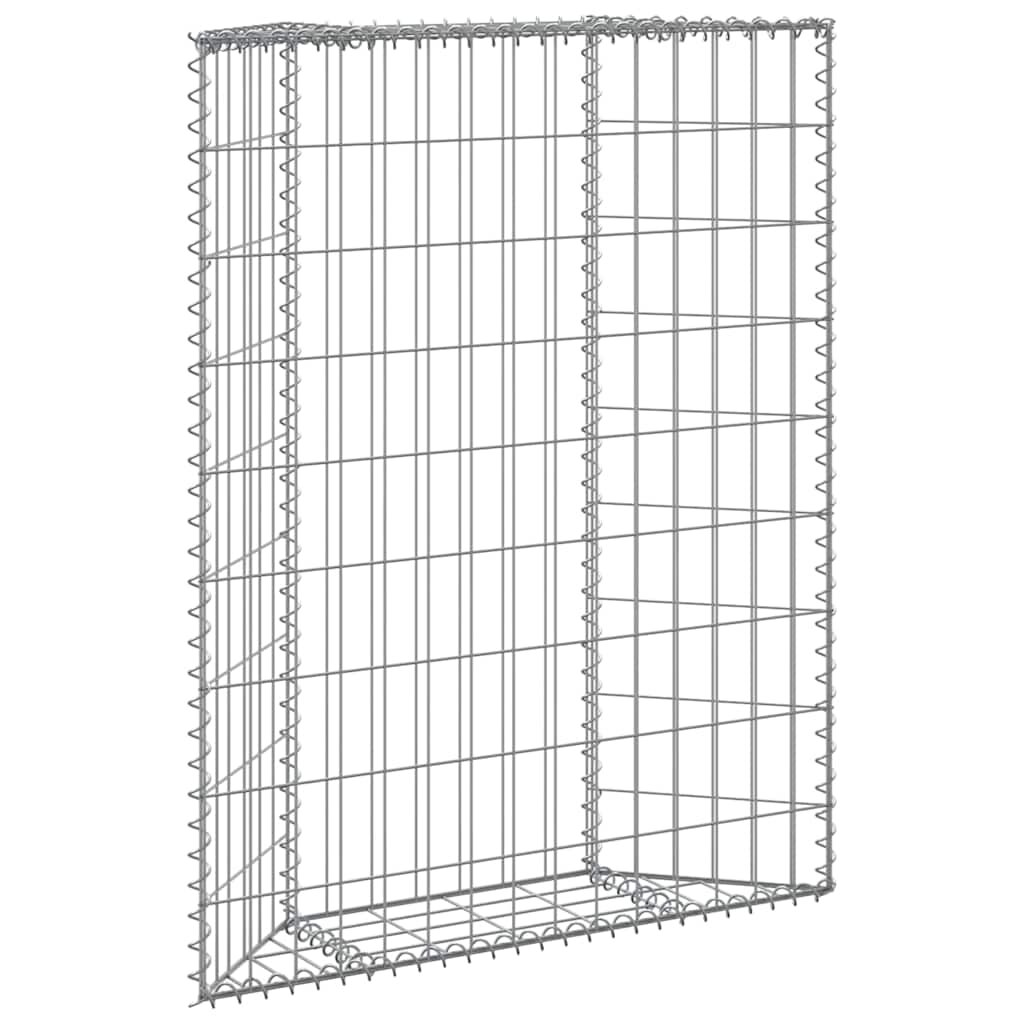 vidaXL Габион повдигната леха трапец поцинкована стомана 80x20x100 см