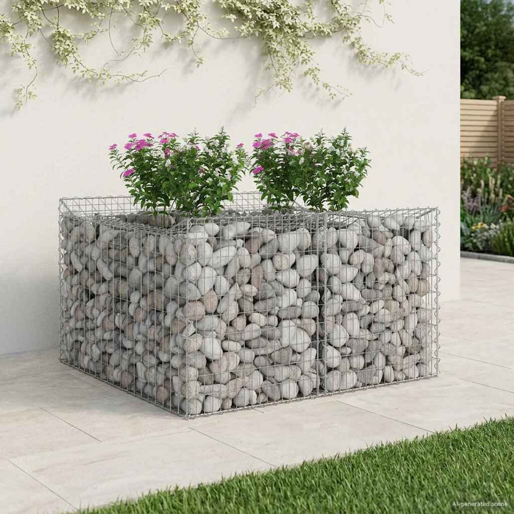 vidaXL Габиона повдигнато легло 100 x 100 x 60 см Поцинкована стомана