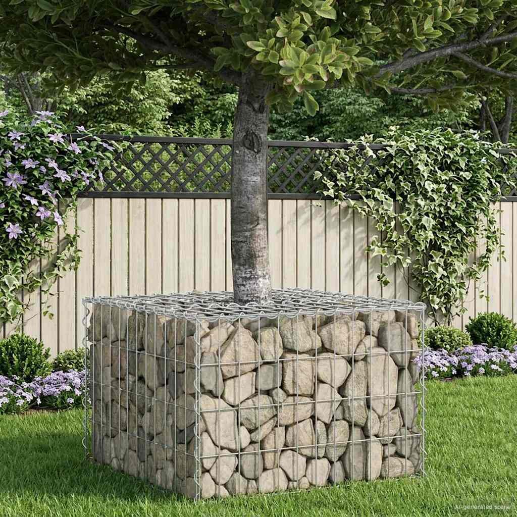 vidaXL Габиона повдигнато легло 60 x 60 x 40 cm Галванизирана стомана