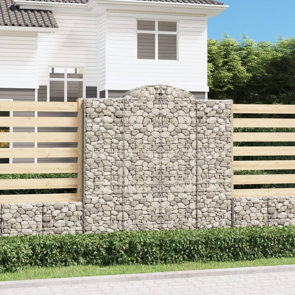 vidaXL Габиони кошници арка 12 бр 200x50x200/220 см поцинковано желязо